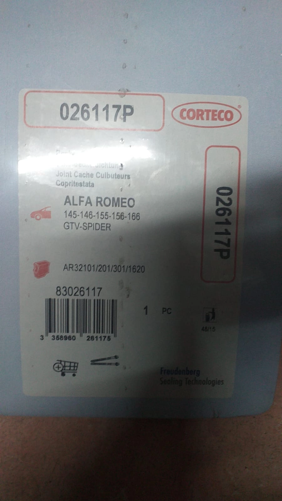 resimler/genel/ALFA ROMEO ÜST KAPAK CONTASI 145-146-155-156-166 CORTECO